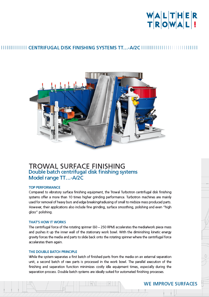 TT…-A/2C Centrifugal Disk Finishing Systems